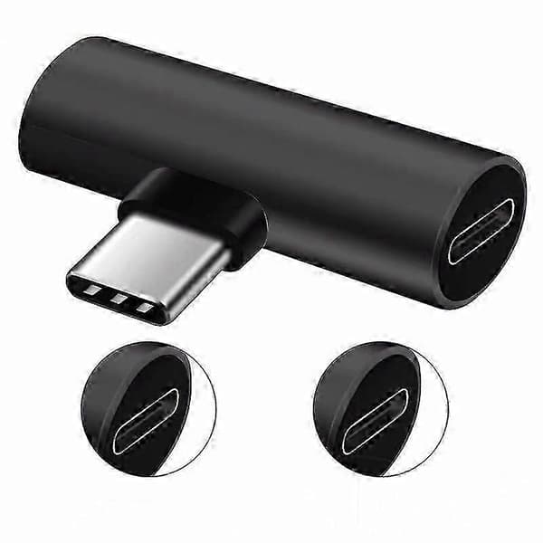 USB 3.1 Y-adapter Type C Hann til 2x Type C Hunn Audio Lading Samtidig