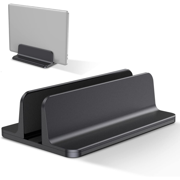 Sort - Vertikal Laptop Stativ, Justerbar Aluminium Stativ til Mac