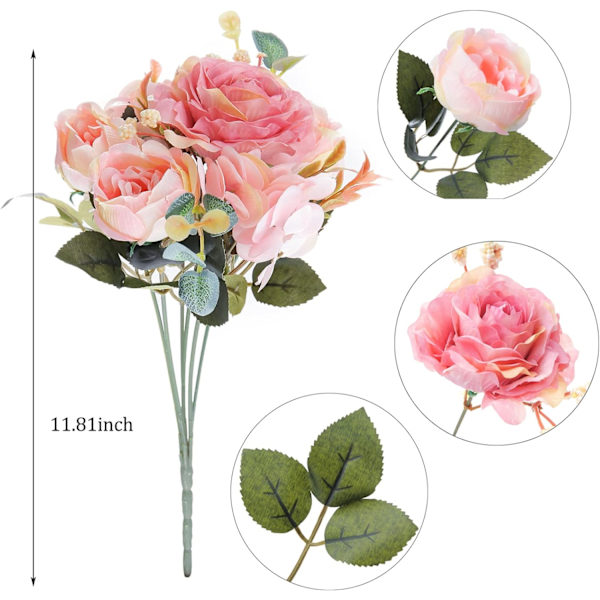 Kunstige blomsterbuketter Peony Kunstig blomst til bryllup brud