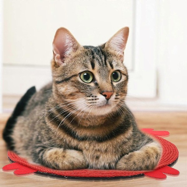 Kradsemåtte til Katte, Kradsemåtte, 30cm Kradsestolpe Skridsikker Naturlig Sisal Kradsepude til Kæledyr, Kattekloplejelegetøj
