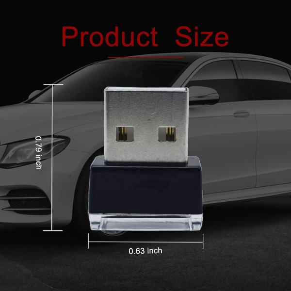 4 kpl Punainen USB-LED Auton Sisätilan Tunnelmavalo, Yö LED Deko