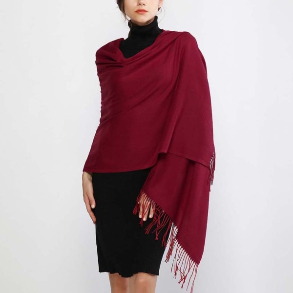 #Rød skjerf vinter varm dame lang myk#