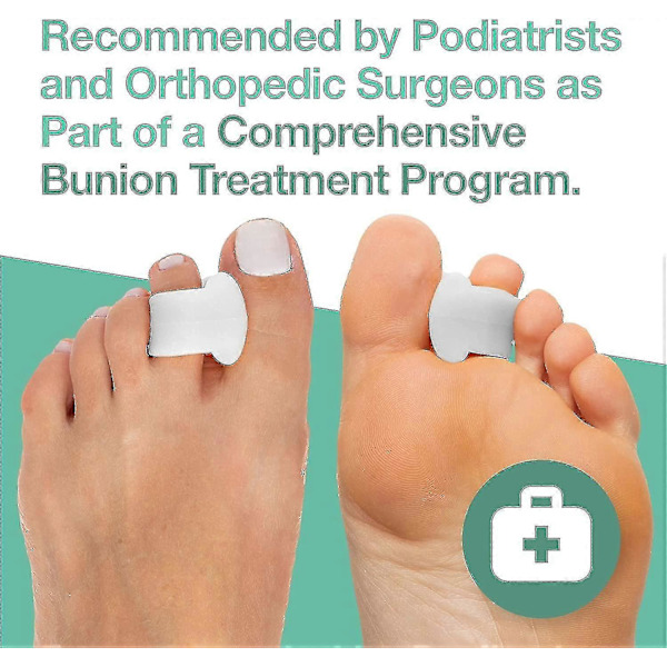 8 stk. Tåseparator for overlappende tær, hallux valgus, stortåjustering, støtter og avstandsstykker