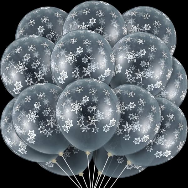100 st Klar Snöflinga Ballonger Vinter Transparent Snöflinga