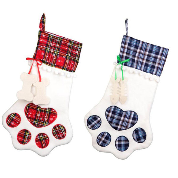 /#/Pieces Dog Paw Christmas Stockings, Christmas Decoration, for Gif/#/