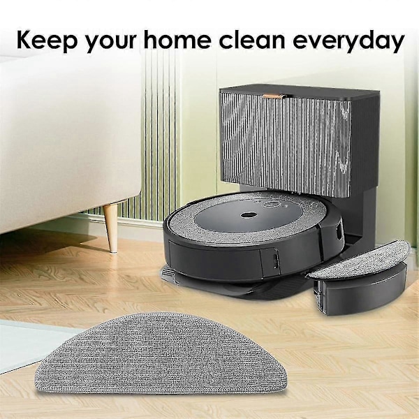 6 st Moppdynor för iRobot Roomba Combo I5, I5+, J5, J5+ Robotdammsugare Mikrofiber Tvättbara Återanvändbara Moppdukar