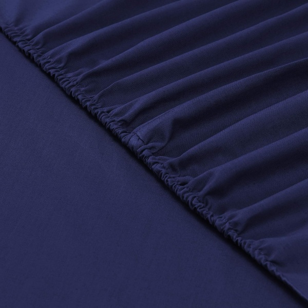 påslakan 140 x 200 cm - Färg: marinblå 4 elastiska hörn