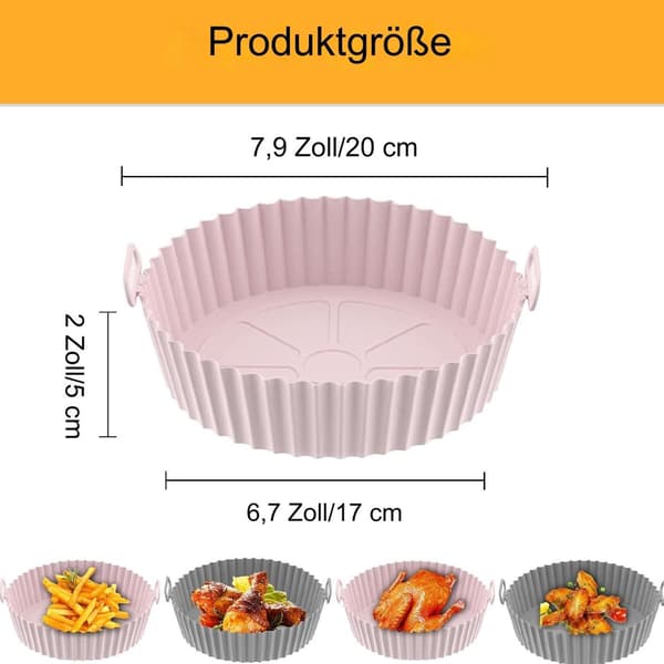 #(2 stk) Fruktkakeform Silikonformer for varmluftsfriter Access#