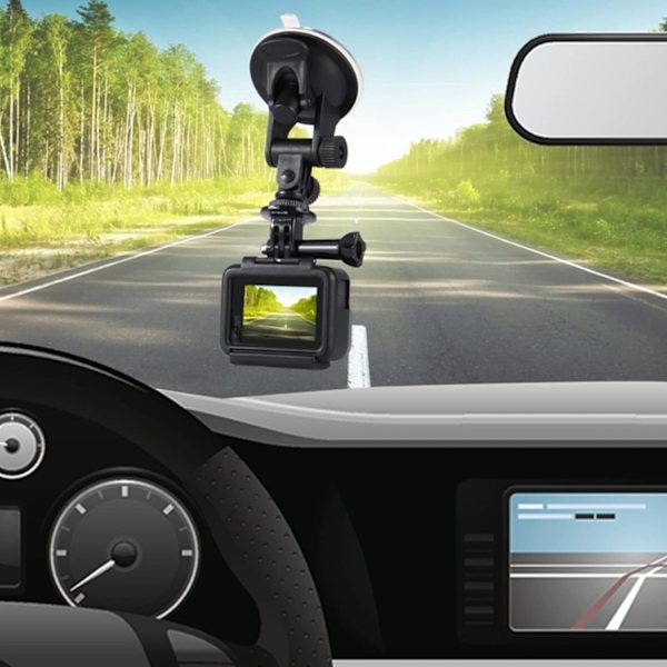 #Auton lyhytkahvainen imukuppikiinnike, ruuviadapteri ja säilytyspussi GoPro:lle#