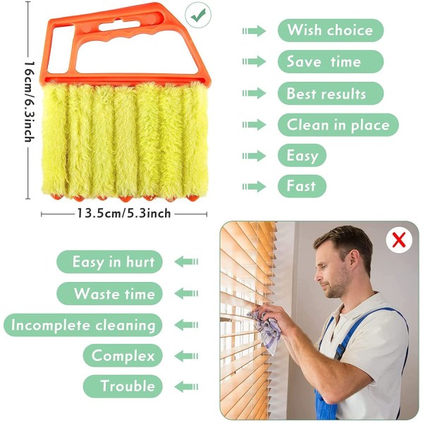 Brush for Blinds - tvättbar och lätt att använda (Grön), Handheld Ai