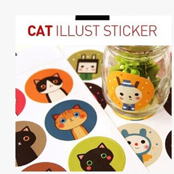 #18 små klistremerker DIY håndverk (katt)#