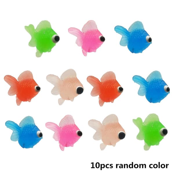 10 stk. Gummi Simulation Lille Guldfisk Guldfisk Børnelegetøj Dekoration Badelegetøj