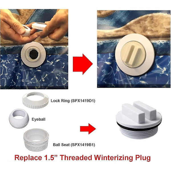 1.5\" Gevind Pool Spa Returløb Vinteriseringsprop & Poolfilter Aftapningsprop Sp1022c Med O-ring Til Vinterisering af Pools i Vinterperioden Og Til Mo
