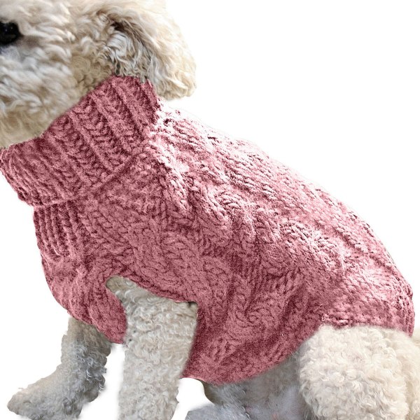 #Varm vintertrøje til små hunde (lyserød)(M)#