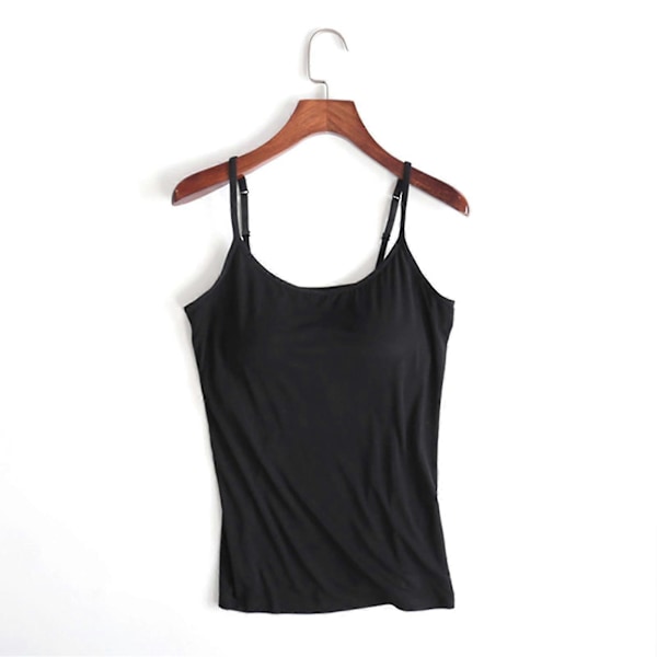 Dame Camisole Toppe Med Indbygget BH Hals Vest Polstret Slim Fit Tanktoppe