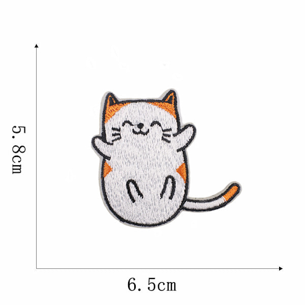 /#/15 stycken tecknade kattbroderade tygpatchar/#/