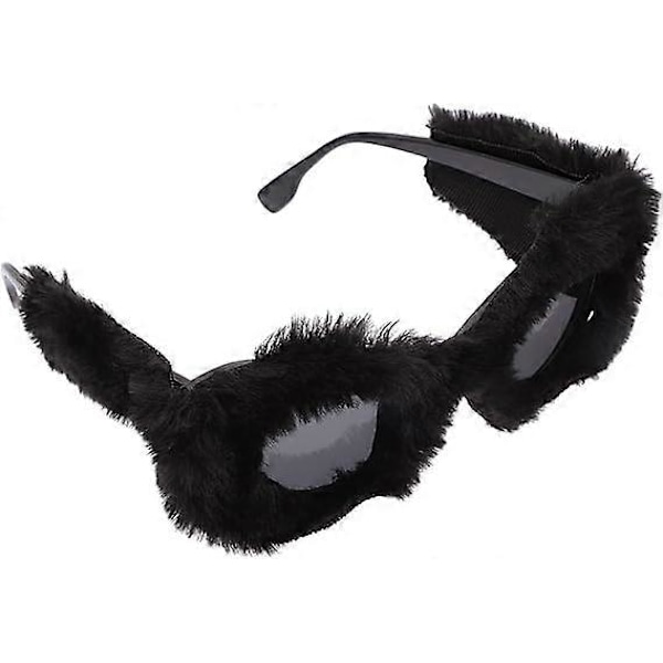 Naisten pehmoiset pyöreät aurinkolasit Punk Pehmeät samettilasit Naisten käsintehdyt juhla Cosplay-silmälasit