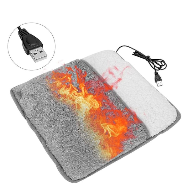 USB Fotvärmare Elektrisk Fotvärmare Fötter Varma Tofflor Vinter Hand-/Fotvärmare Tvättbar Supermjuk Flanell Snabb Uppvärmning