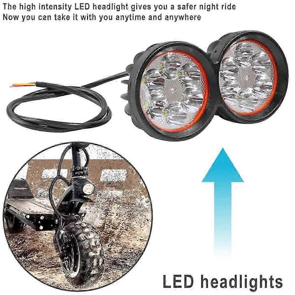 Frontlys 6 LED Tåkelys Super Sterk Lampe Spotlight Arbeidslys Spot Light 12-80V for Elektrisk