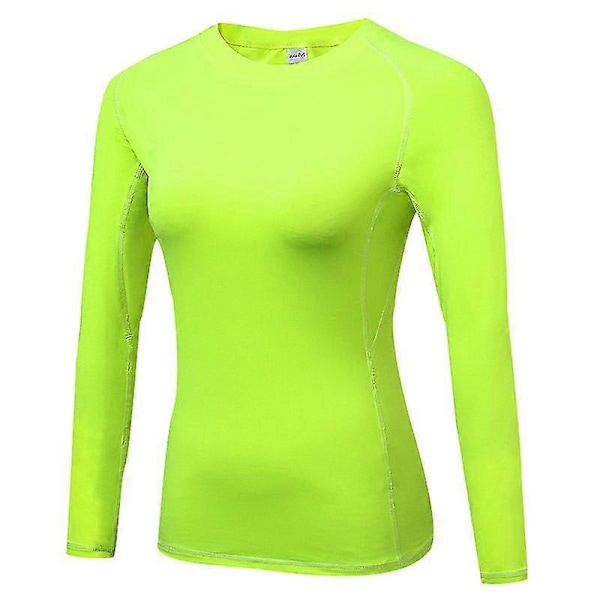 Kompressionstrøje til kvinder, Dry Fit, langærmet løbe T-shirt, træningstop, lille, 3-pak (sort+hvid+grå)