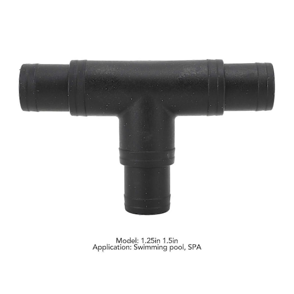 T-koppling Slanganslutning 1.25in 1.5in 3-vägs Adapter Plast Enkel Installation Poolpumptillbehör för Pool Spa