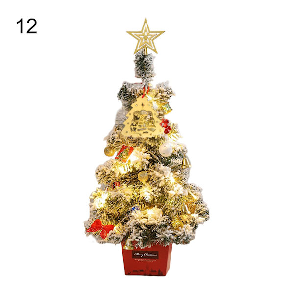 Farfi 1 Set Led Vackert Handgjort Mini Julgran Estetisk Elegant Pvc Julgransmodell För Hemmet12