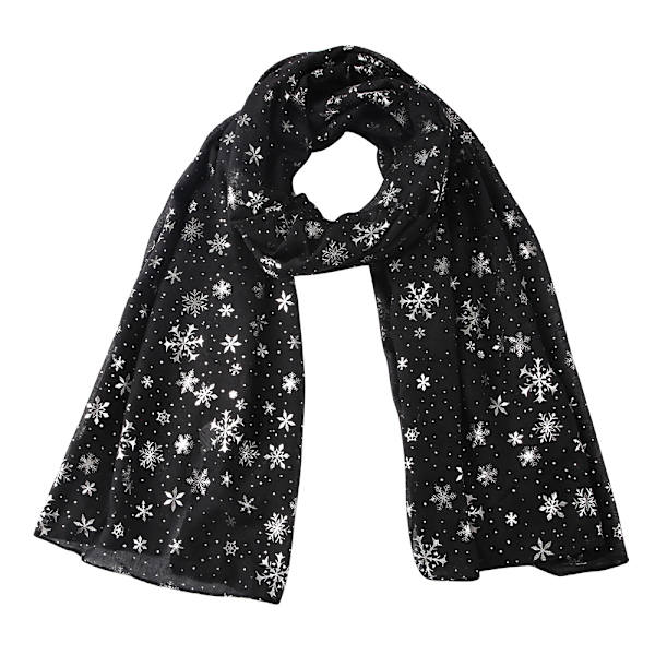 #Musta huivi, lämmin ja tuulenpitävä, lumihiutalekuvio#