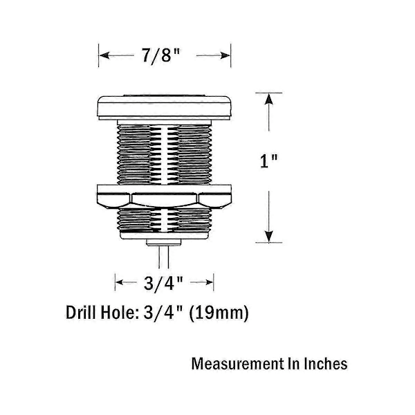 12V Lysdimmer, 19mm Dimmerbryter i Rustfritt Stål for RV Båt Lysdimming, 3/4 tommers Borhull