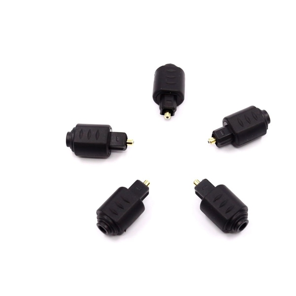 #5 stk Mini 3,5 mm Jack til Toslink Hann til Hunn Optisk Tilkobling Lydadapter for Utmerket Lydkvalitet - Pakke#