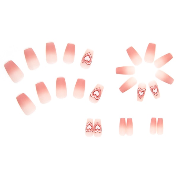 24stk falske negler Lange negler Fake Nails Ballerina Akryl Fake Na