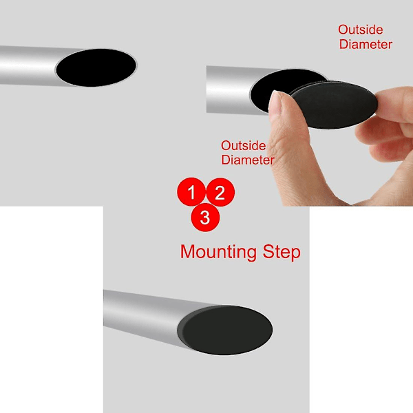 10 st Stolsbensskydd Ändstycke Benrör Insats Bord Möbelskydd Oval Plast Svart 2040mm