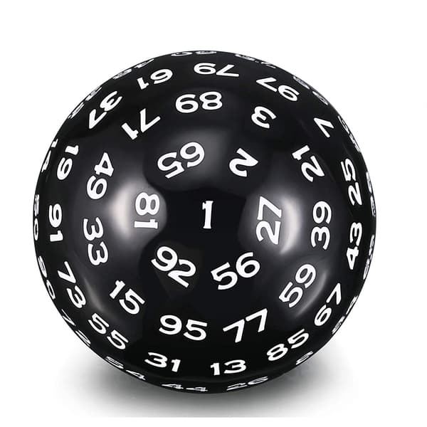En 100-sidet Polyhedral Terning D100 Terning Sæt med Hvide Tal 100