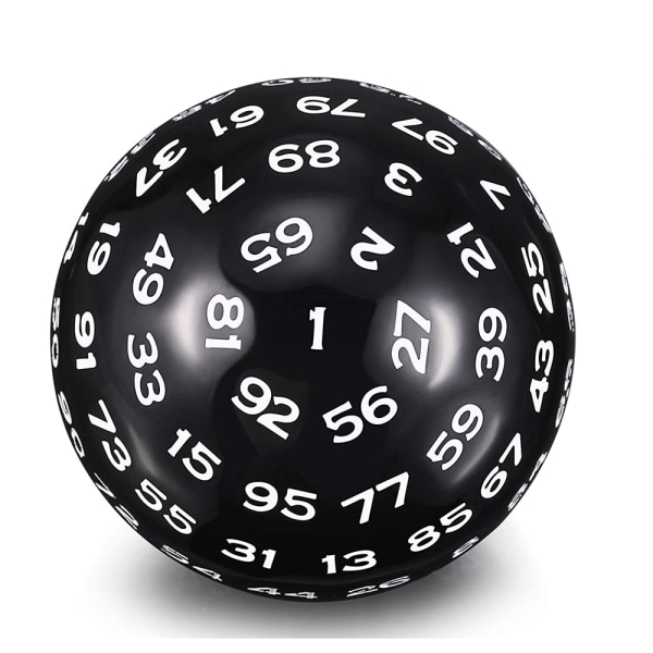 En 100-sidig polyhedral terning D100 terningsett med hvite tall 100