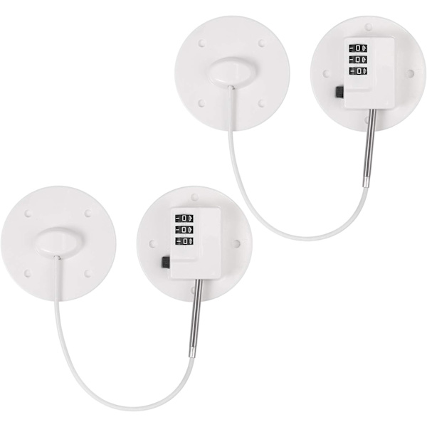 *2 st PVC kylskåpslås Kodlås Kylskåpslås 235mm / 9.3'' PV-kabel Stark 3M självhäftande Ingen borr Barnsäkerhetsskåp Låda*