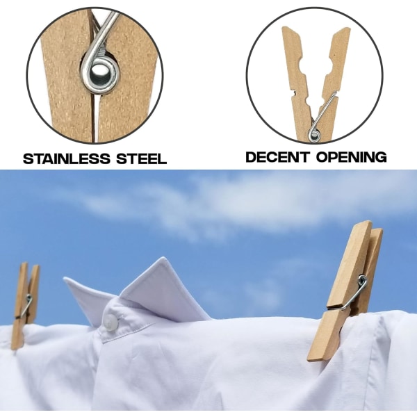 Tvättklämmor, kraftiga utomhus med fjäder, 7 cm, 5-pack