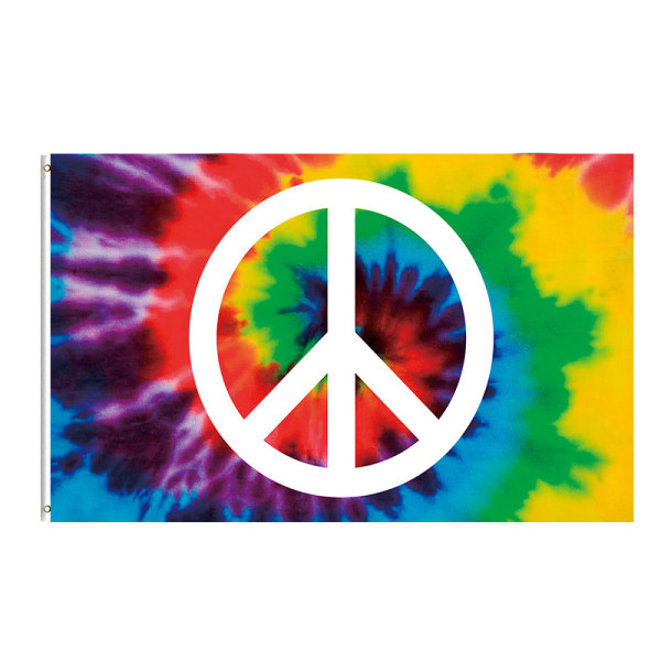 #90x150cm，Peace flag, rainbow hippie flag outdoor decoration#