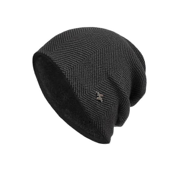 Herr Vinter Varm Mössa Vuxen Stickad Casual Beanies Bomull Ullhattar