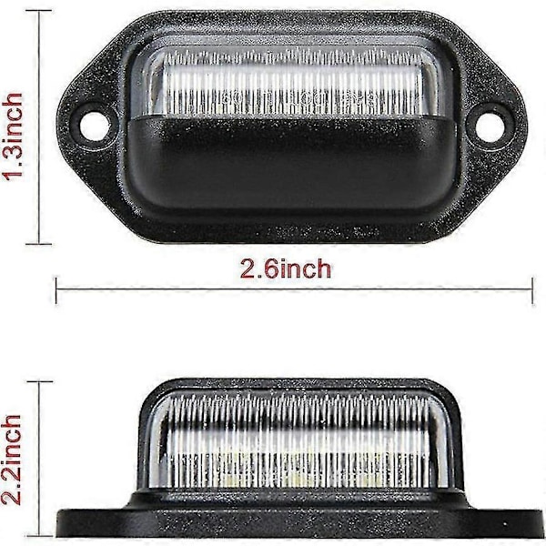4 stk. 12V 6 Smd Led Ekstern Nummerplade Lys Vandtæt Nummerplade Lampe Baglygte Til Bil