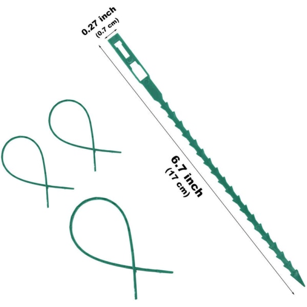 100 stk. Plantestøtter - 17 cm til Tomater Træer Kabelbinder Genanvendelig