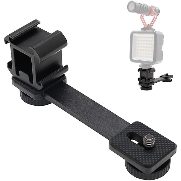 Blixtskofäste 3 i 1 Mikrofon, Kamera Blixtsko Adapter, Förlängningsfäste, Trippel Blixtskofäste Adapter, för Mikrofon, LED, Monitor för DSLR, C