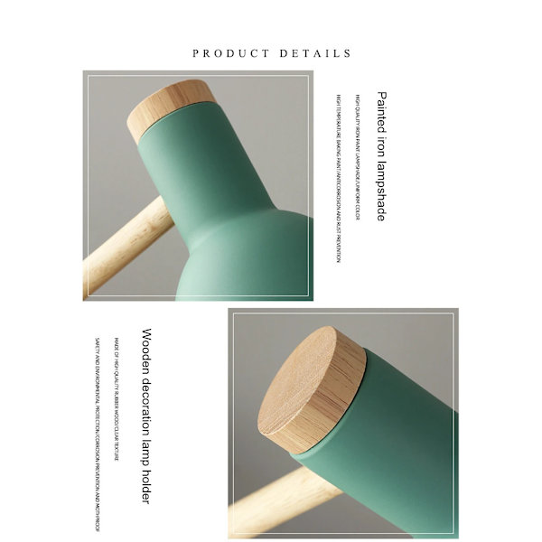 Kreativ USB-drevet tre- og jern-LED-bordlampe med foldbar design