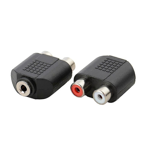 Uusi 3,5 mm:n naaras–2RCA naaras punainen ja valkoinen kaksikanavainen audioadapteri