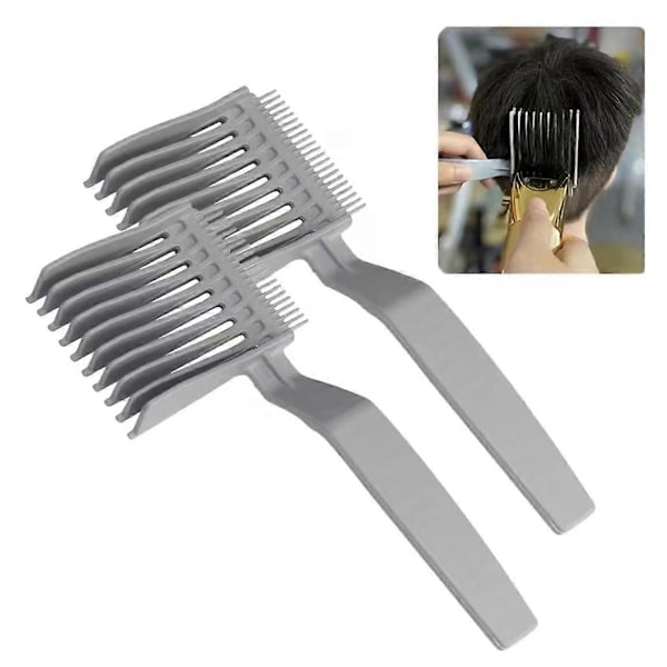 Herre Fade Kam Verktøy, Fade Hårkam, Buet Posisjonerings Flat Top Hårkam Hårtilbehør, 2 stk