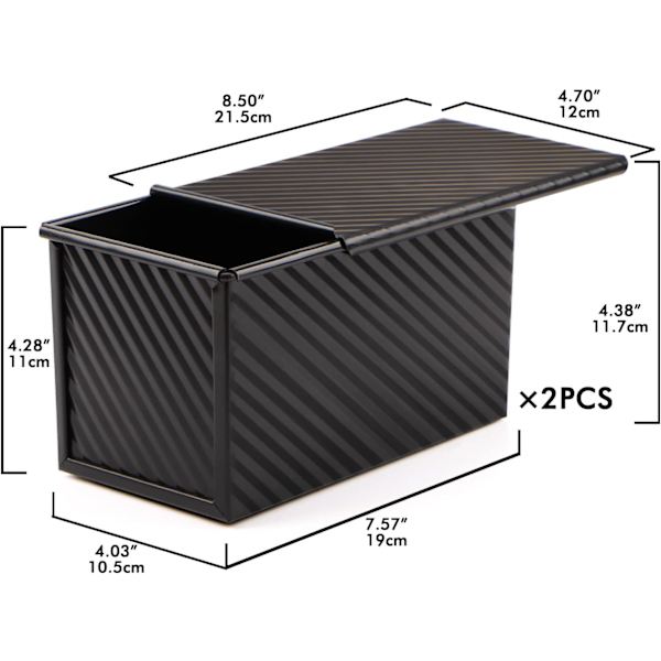 Brödform 2-pack, 1 lb Icke-klibbig Brödform Med Lock Kolstål C