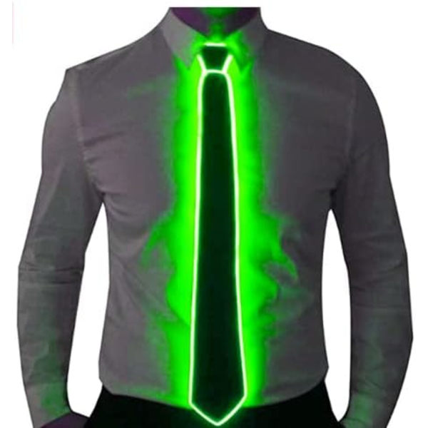 (Grønn) LED-slips Lys opp Hals slips Glødende Lys opp Neon Led Slips L