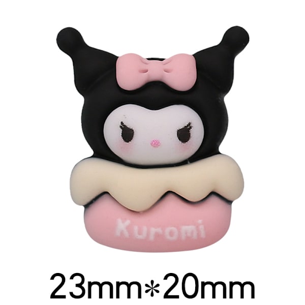 #8 stk. Kuromi Bueskage Tilbehør Harpiks Ornamenter, Håndlavet Materiale#