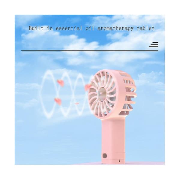 Håndholdt Mini Ventilator Kølig Aromaterapi Lille Ventilator Indbygget Aromaterapi USB Opladning Støjsvag Lille Ventilator W