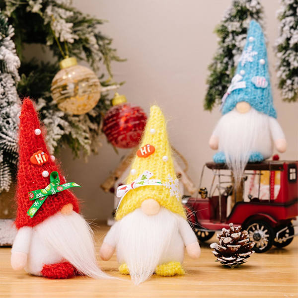 God Jul Tomte Docka Ornament Långt Skägg Stor Näsa Ansiktslös Gammal Man Docka Festlig Heminredning Julklapp KaesiGreen