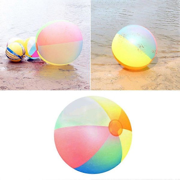 Uppblåsbar Regnbågsbadboll Sommar Rolig Vattenlek Badboll Poolboll Leksak för Barn