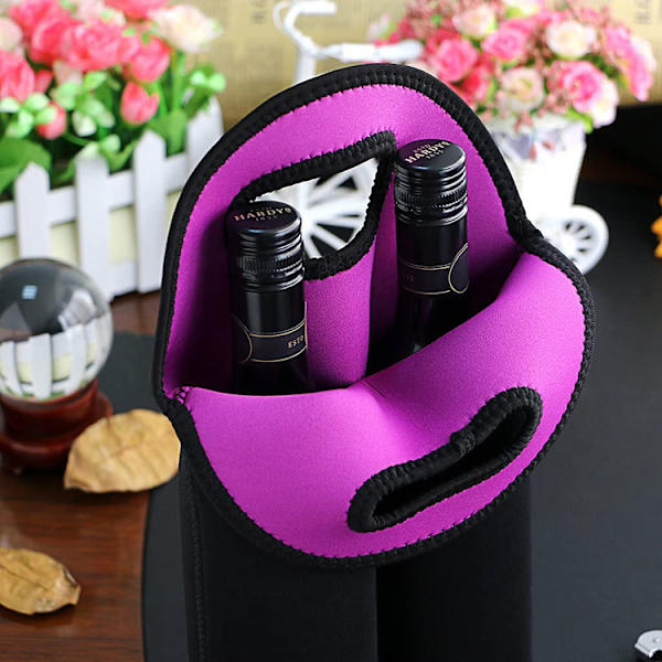 #Isoleret Flaskepose Flaskeholder til 2 Flasker Vin Bærbar Vandflaskepose til Vin og Champagne#